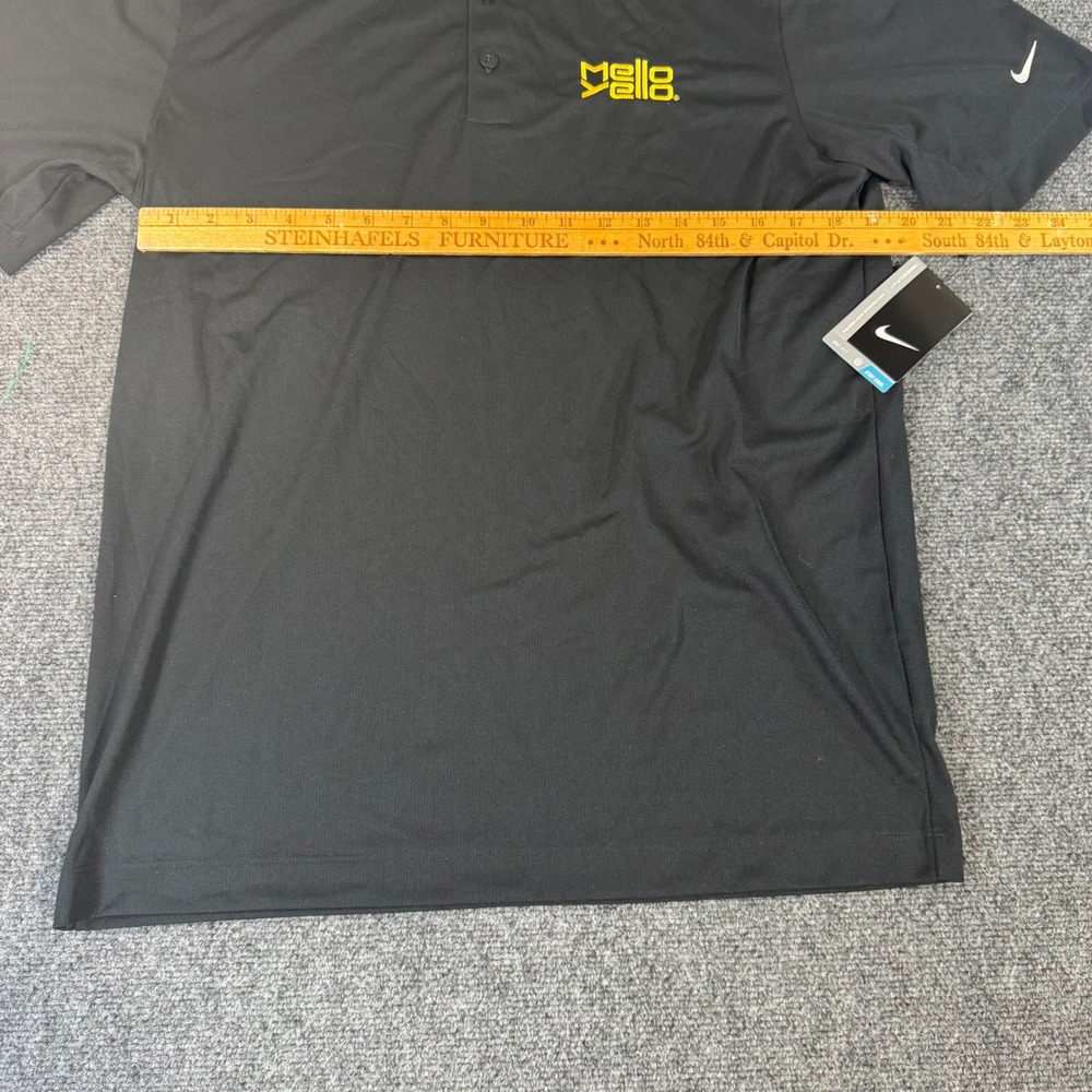 Nike Golf Dri-FIT Polo Shirt Mens Medium Black Mello Yello Logo NWT New - Picture 7 of 7
